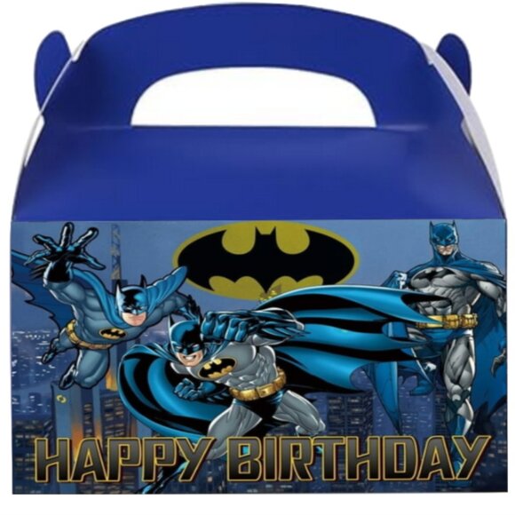 Birthday Party Favor Boxes, Happy Birthday Design, Blue, 10 Pack - Picture 1 of 5